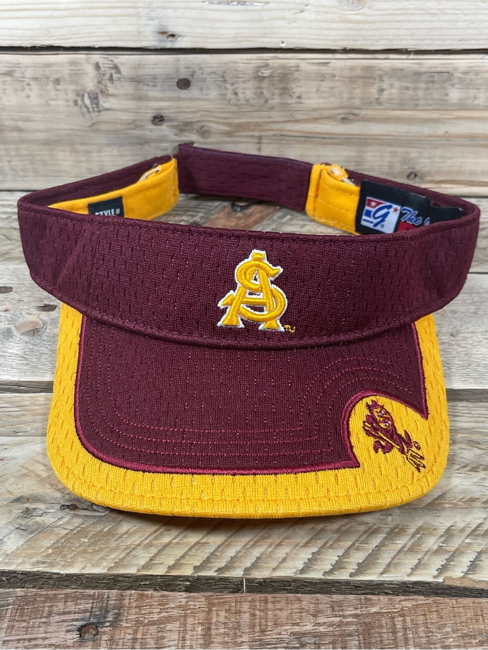 NCAA Arizona State Sun Devil Visor Hat Strapback Red Yellow College Football Cap